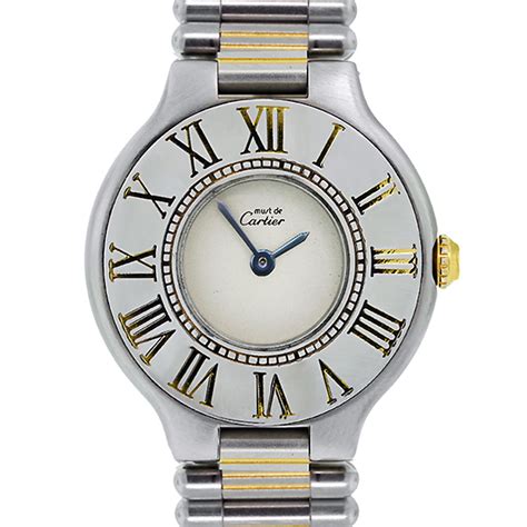 montre cartier femme ronde|Cartier must 21 women's watch.